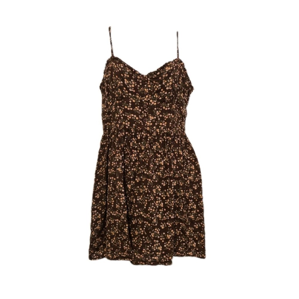 Aeropostale Women's Mini Sundress Ruche Back Lined Bust Floral Festival Large